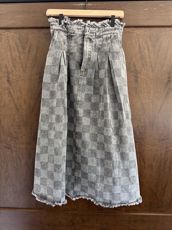 Very J Dresses & Skirts - NWT Very J Grey Checkered Midi Denim Skirt